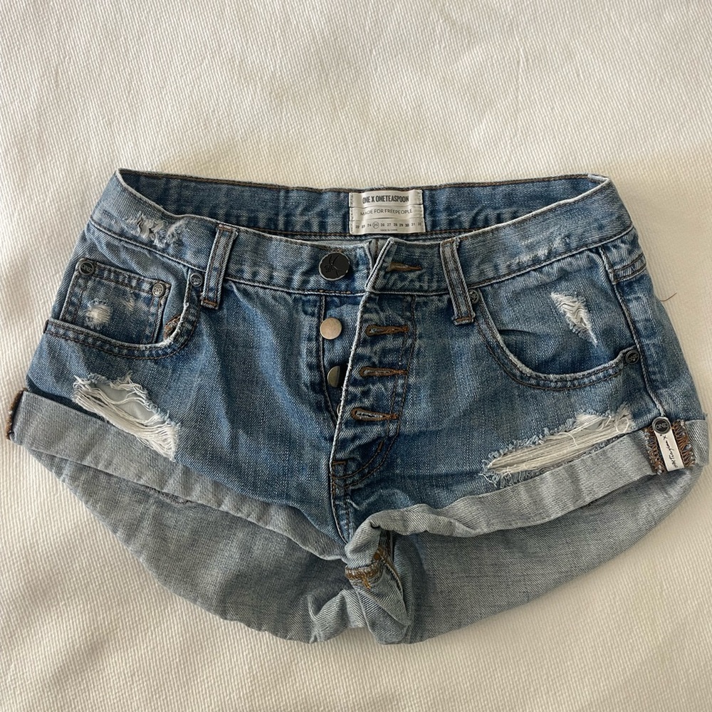 One Teaspoon Bandits Low Waist Denim Short